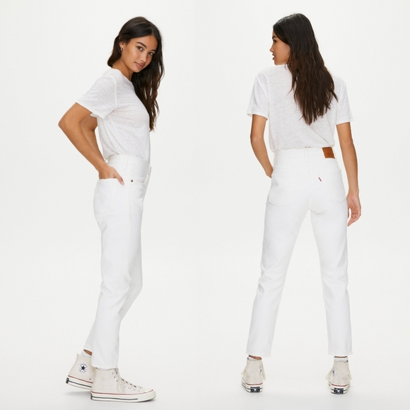 Levi's 501 Skinny White Jeans in Don't Mind if I do Wash - Picture 4 of 14